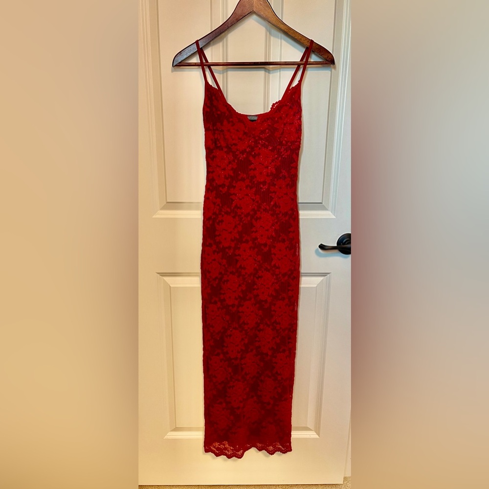 Elegant Red Lace Dress